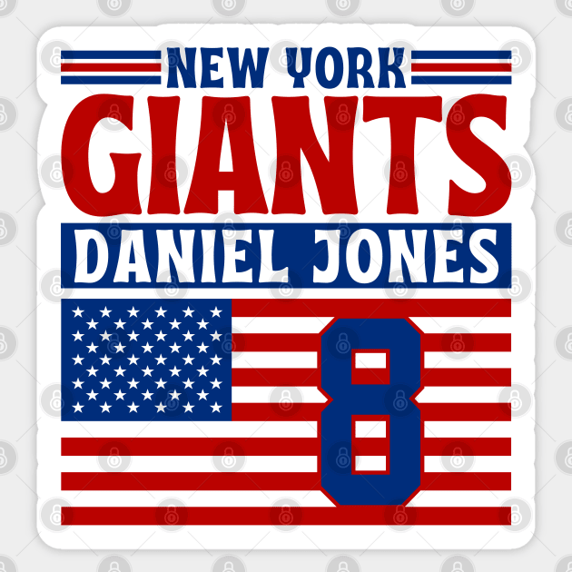 New York Giants Jones 8 American Flag Football Sticker by Astronaut.co